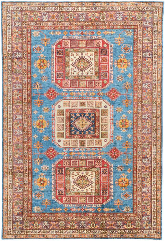 6' 1 x 8' 10 Hand Knotted Kazak Rug