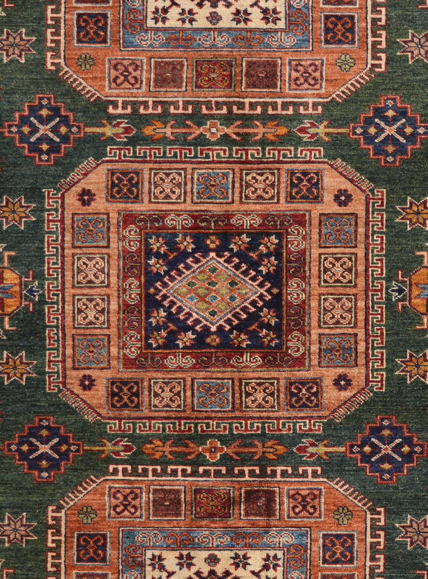 6' 1 x 8' 11 Hand Knotted Kazak Rug
