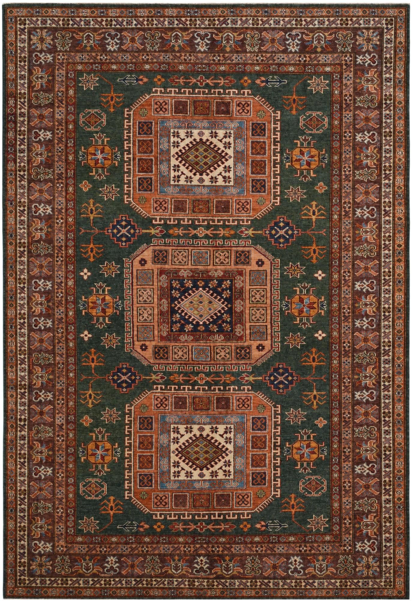 6' 1 x 8' 11 Hand Knotted Kazak Rug
