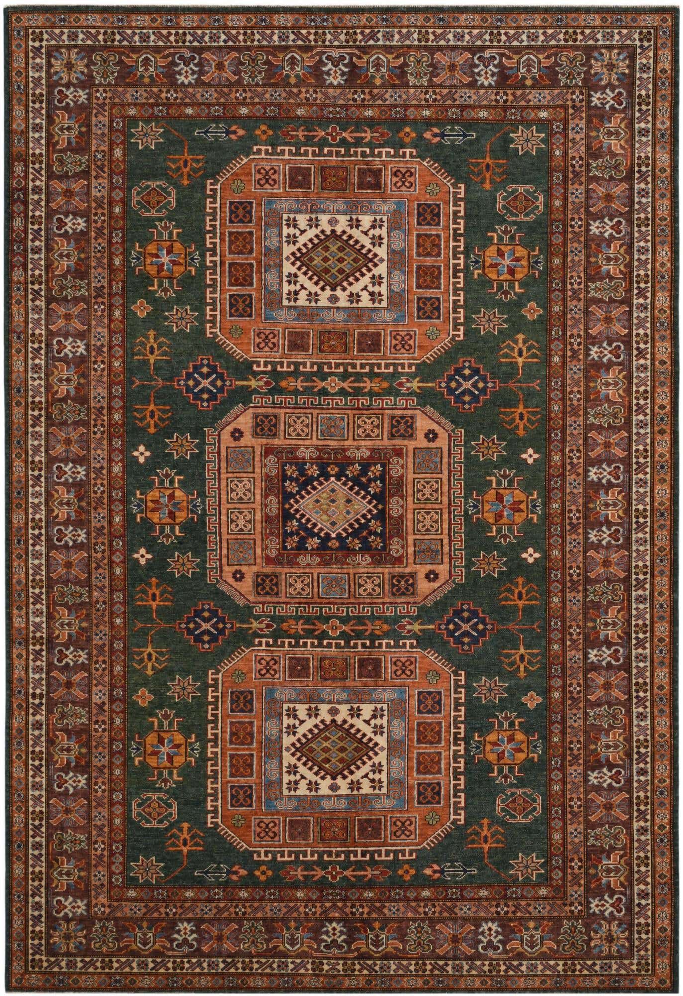 6' 1 x 8' 11 Hand Knotted Kazak Rug