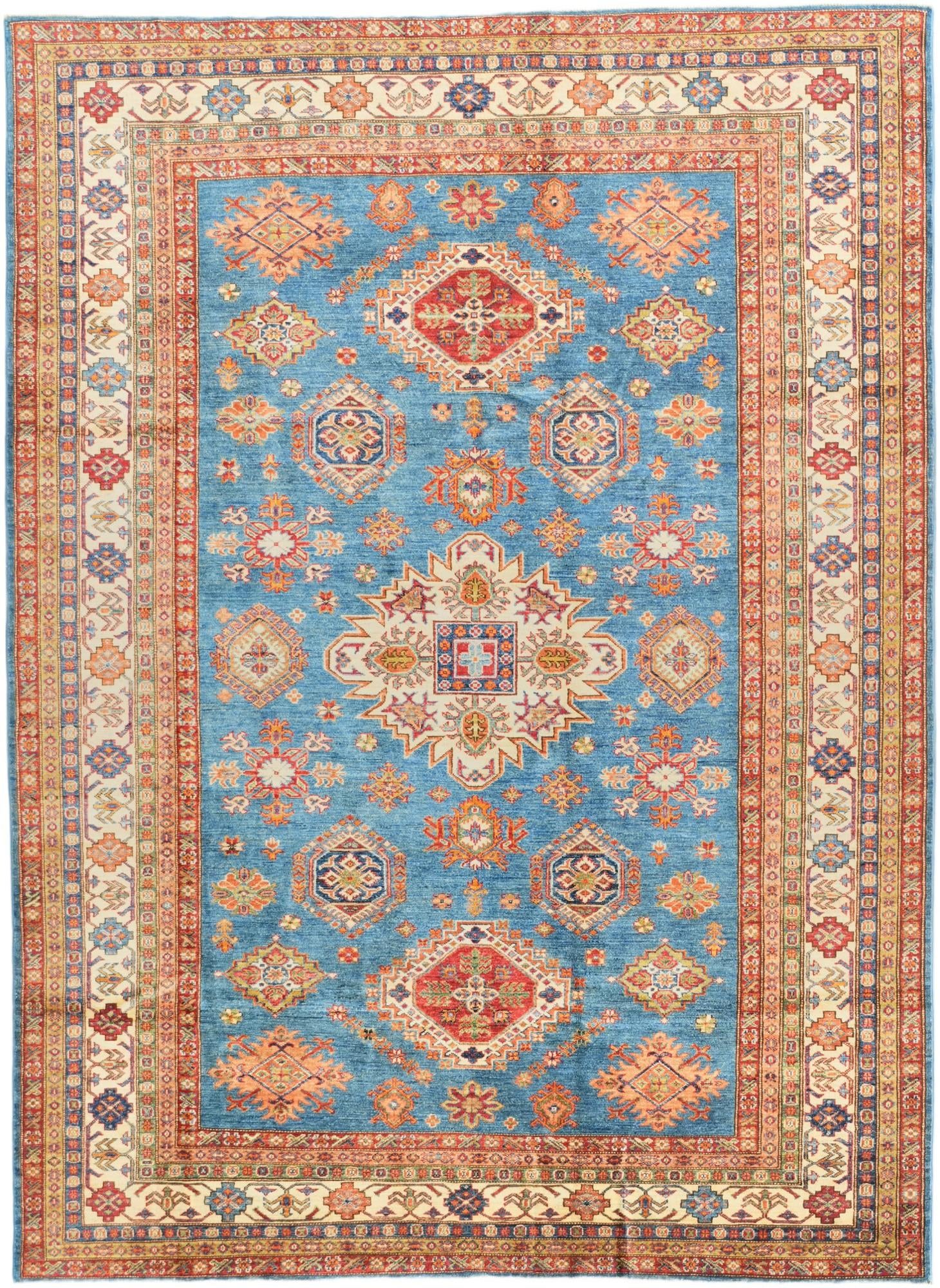 6' 11 x 9' 5 Hand Knotted Kazak Rug