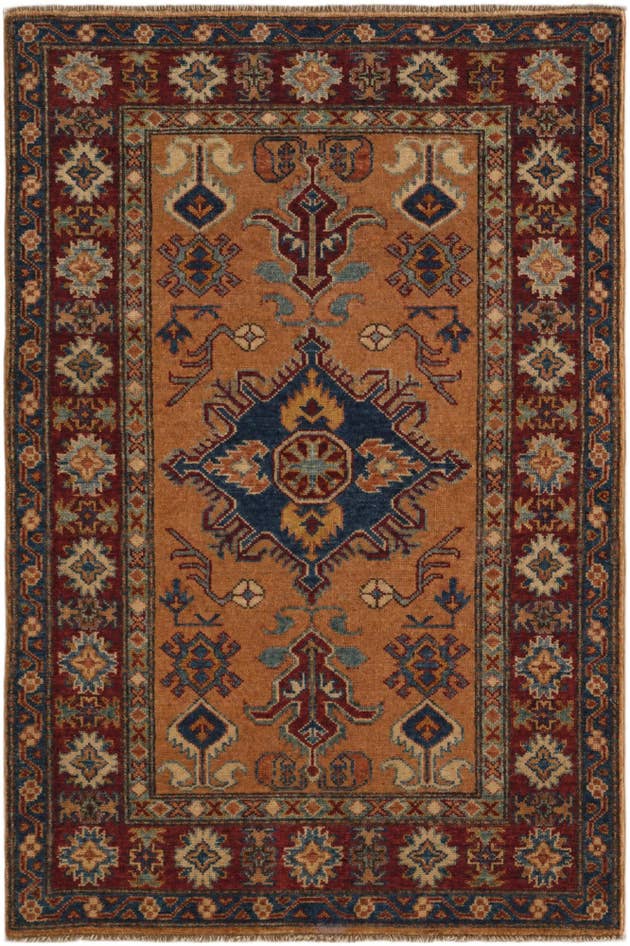 Detailansicht von 80cm x 125cm Handgeknüpft Kazak Teppich