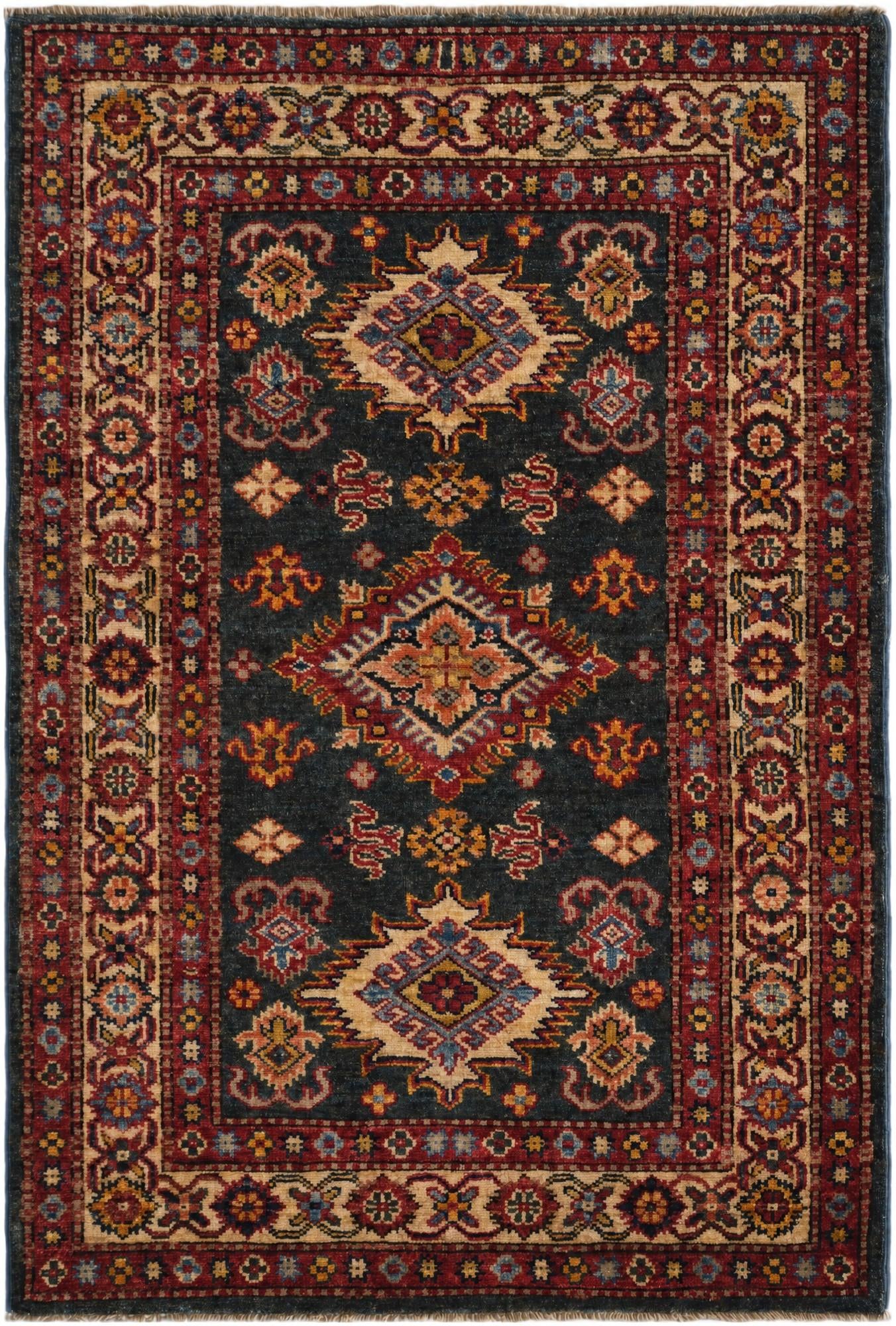 2' 11 x 4' 2 Hand Knotted Kazak Rug