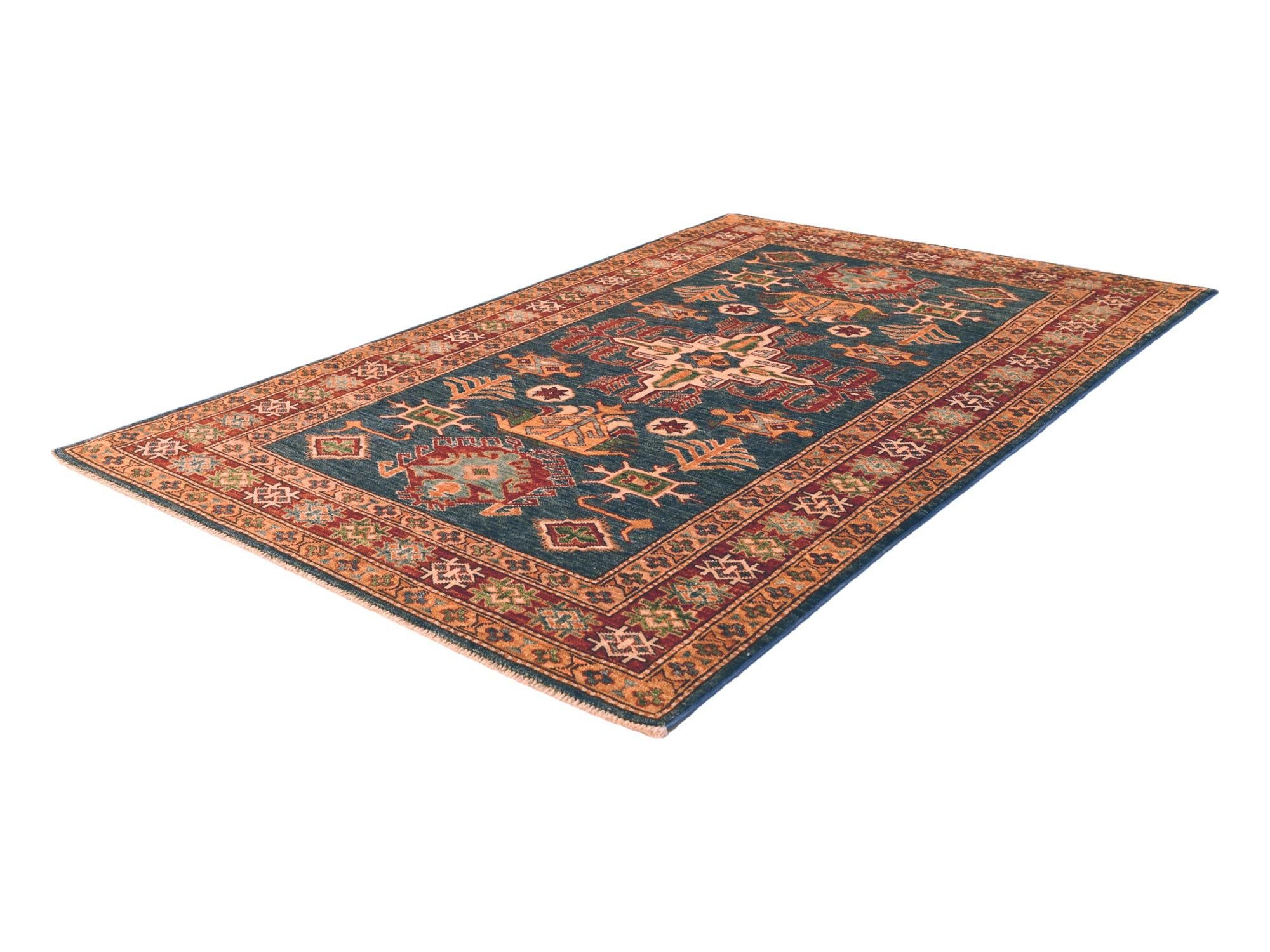 3' 11 x 5' 10 Hand Knotted Kazak Rug