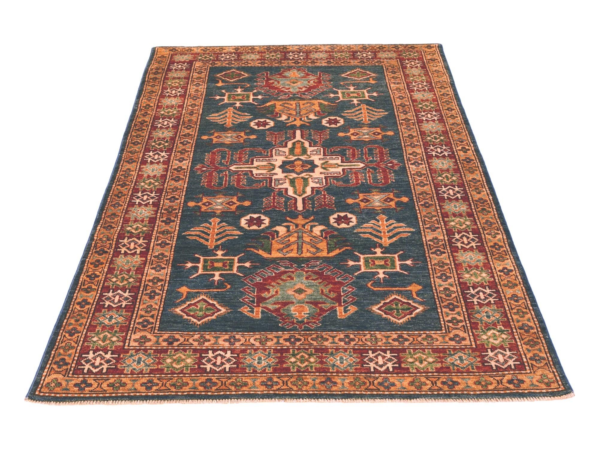 3' 11 x 5' 10 Hand Knotted Kazak Rug