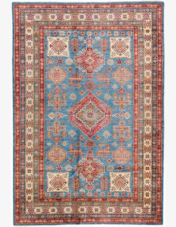 5' 1 x 7' 6 Hand Knotted Kazak Rug