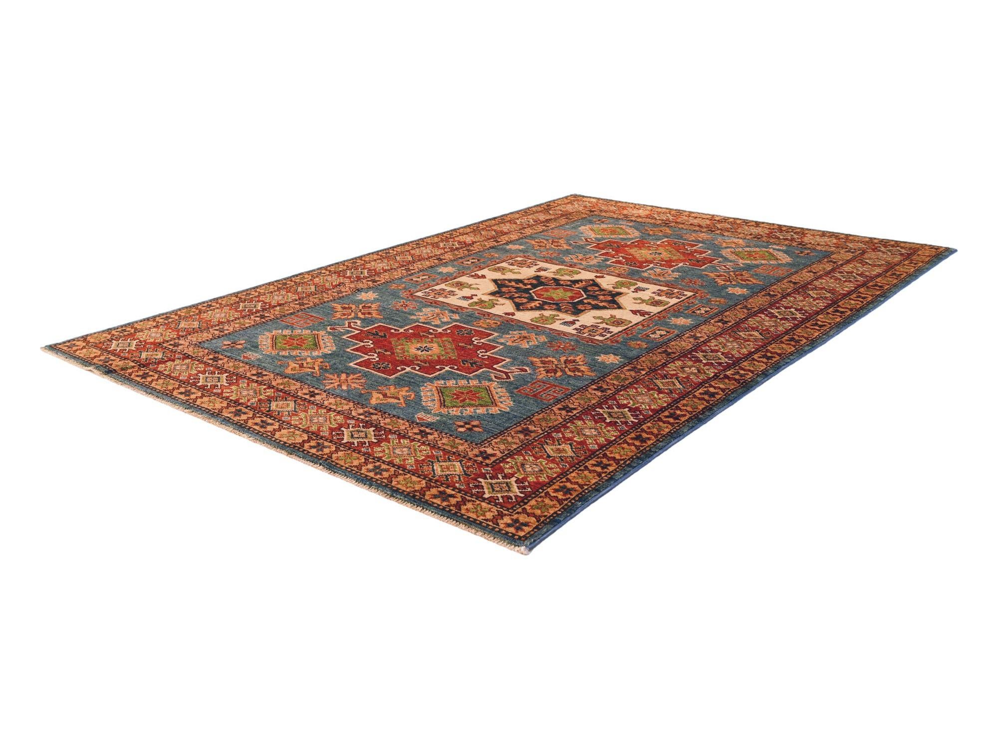 4' 11 x 7' 1 Hand Knotted Kazak Rug