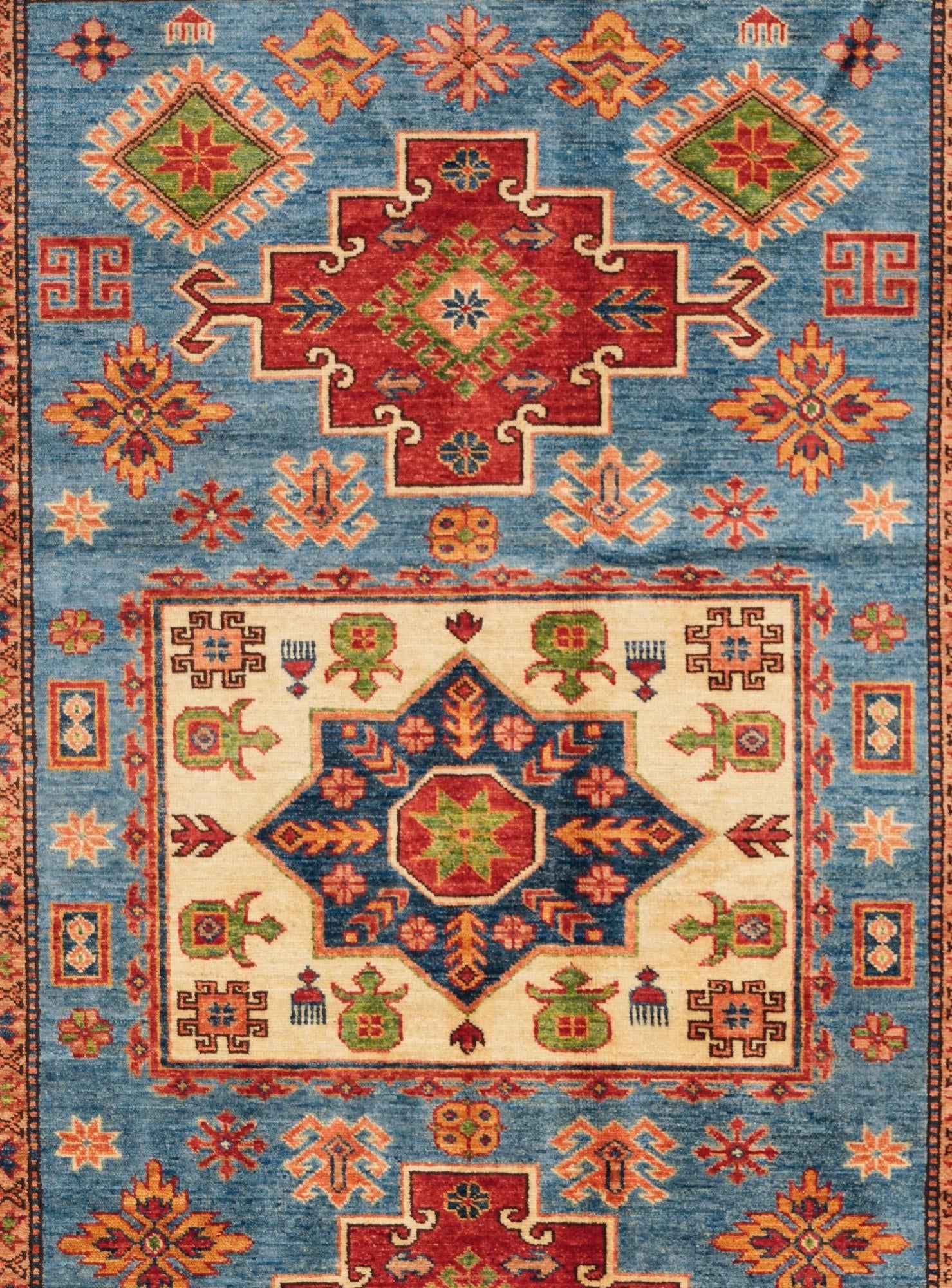 4' 11 x 7' 1 Hand Knotted Kazak Rug