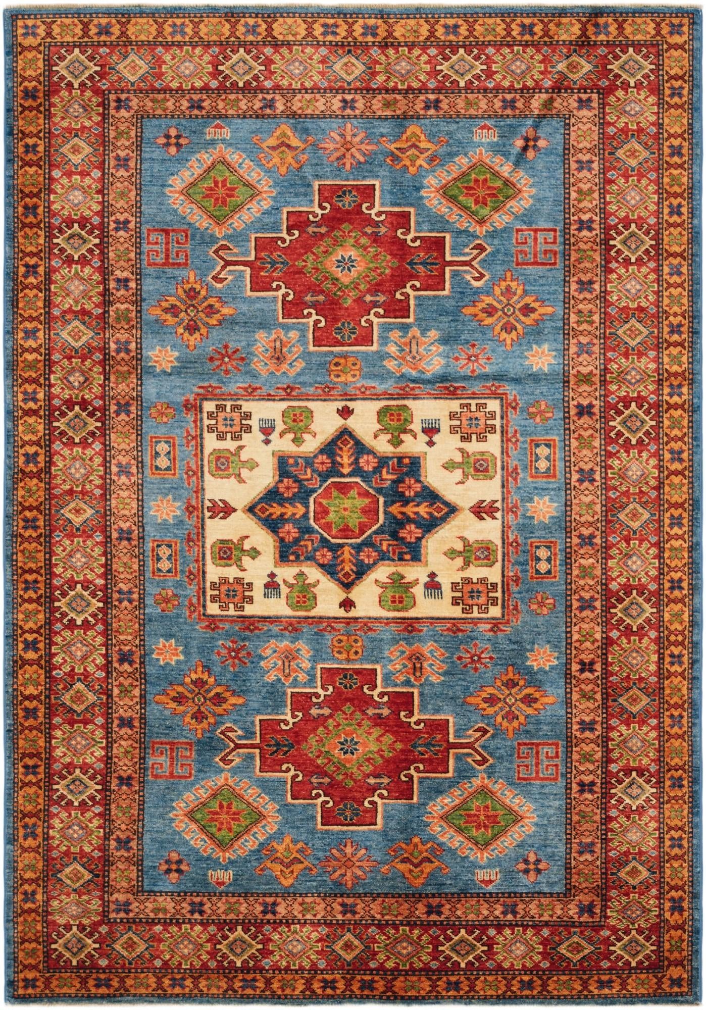 4' 11 x 7' 1 Hand Knotted Kazak Rug