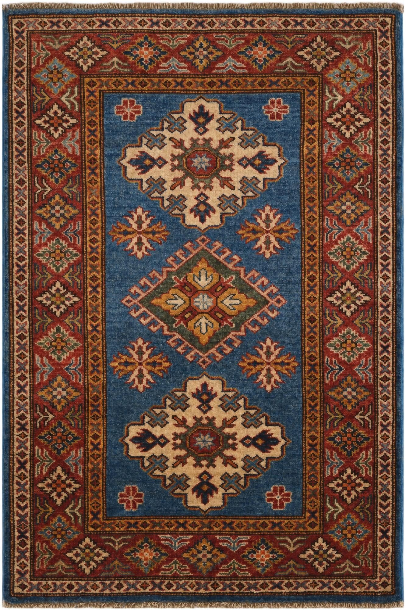 2' 8 x 4' Hand Knotted Kazak Rug