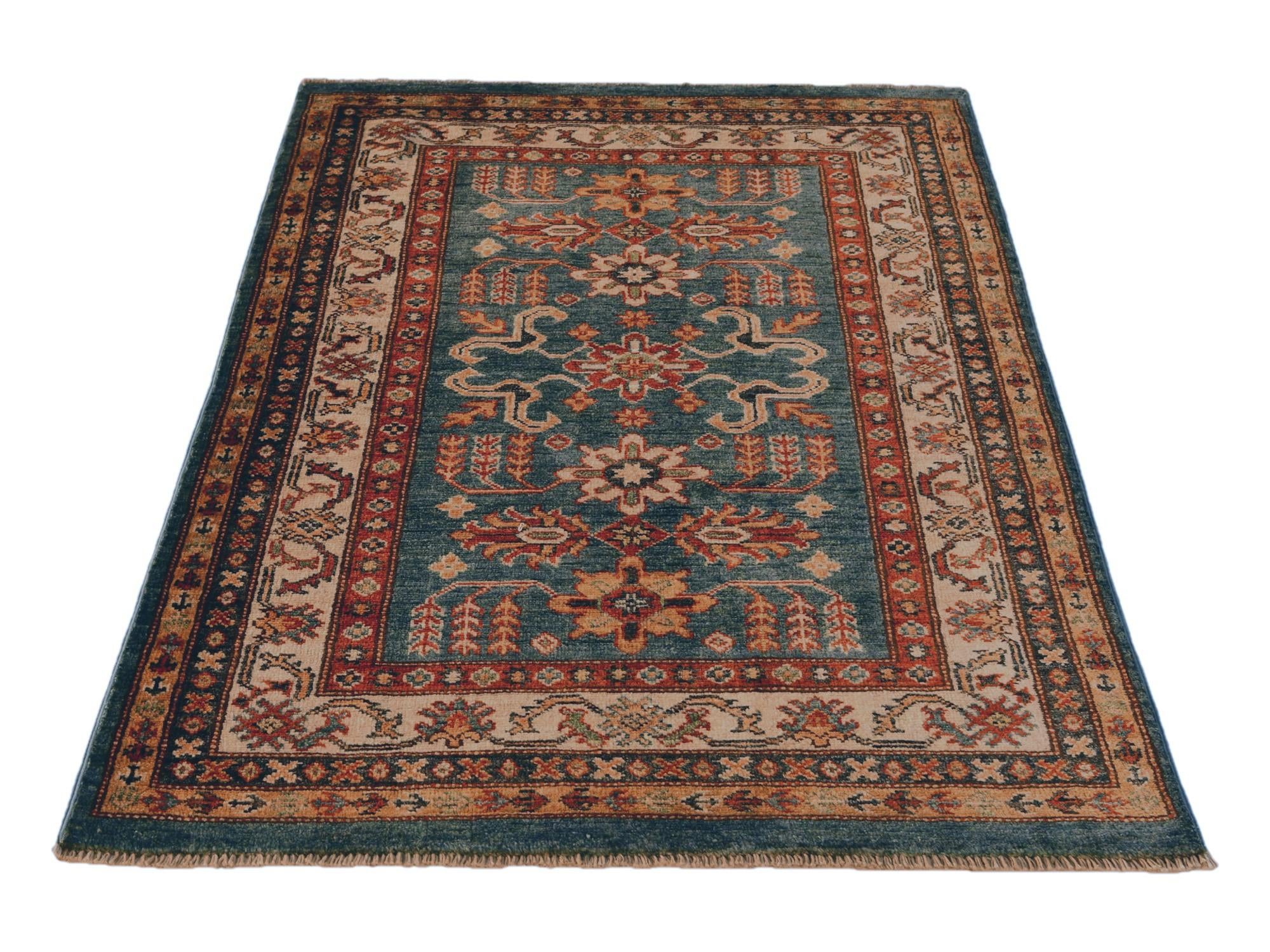 3' x 4' 4 Hand Knotted Kazak Rug