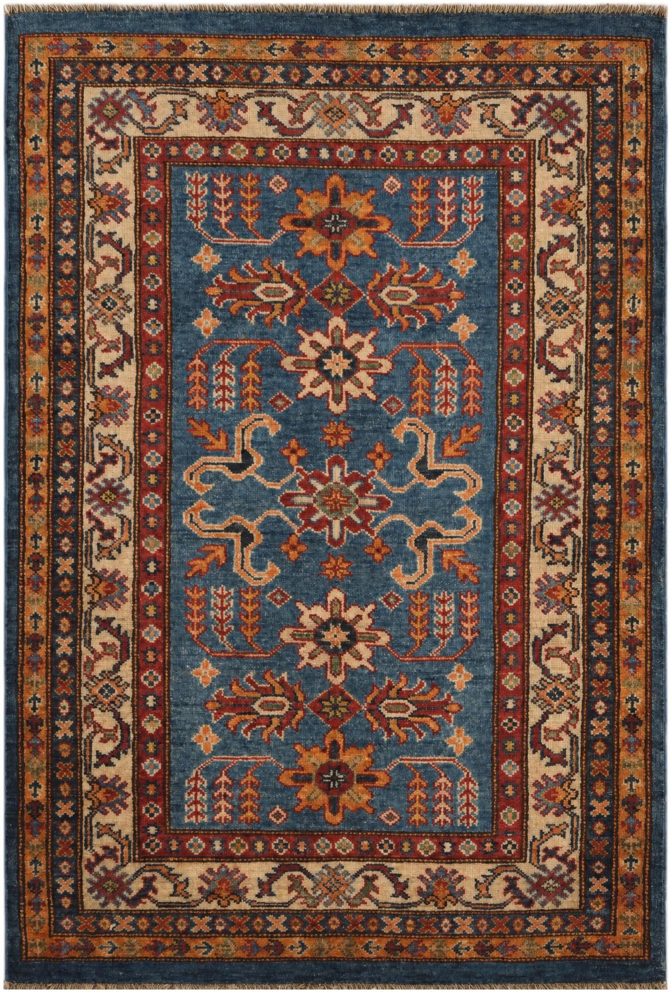 3' x 4' 4 Hand Knotted Kazak Rug
