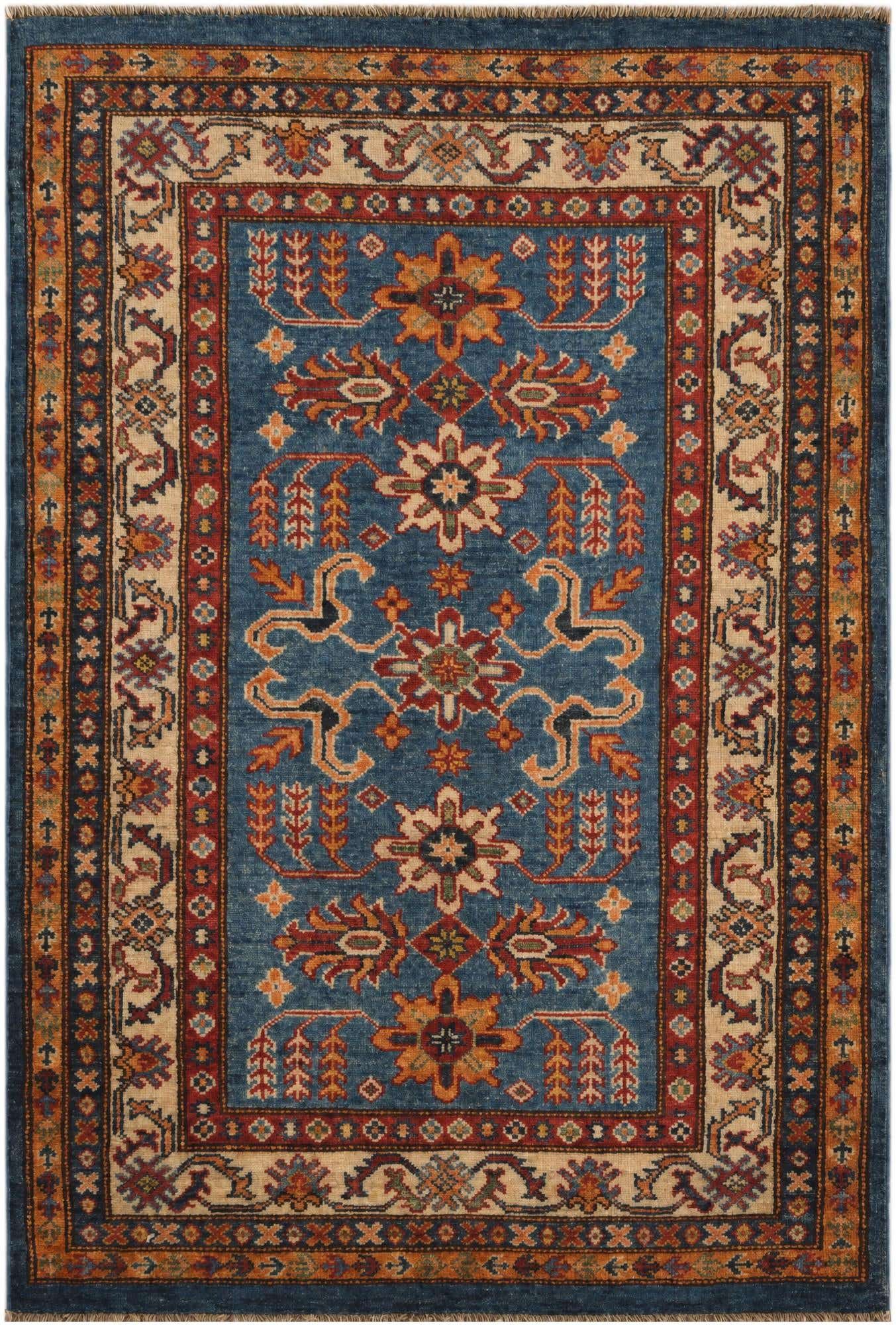 3' x 4' 4 Hand Knotted Kazak Rug