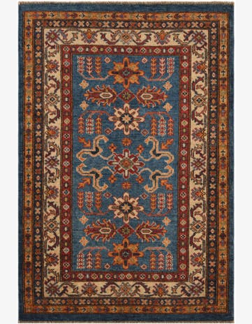 3' x 4' 4 Hand Knotted Kazak Rug