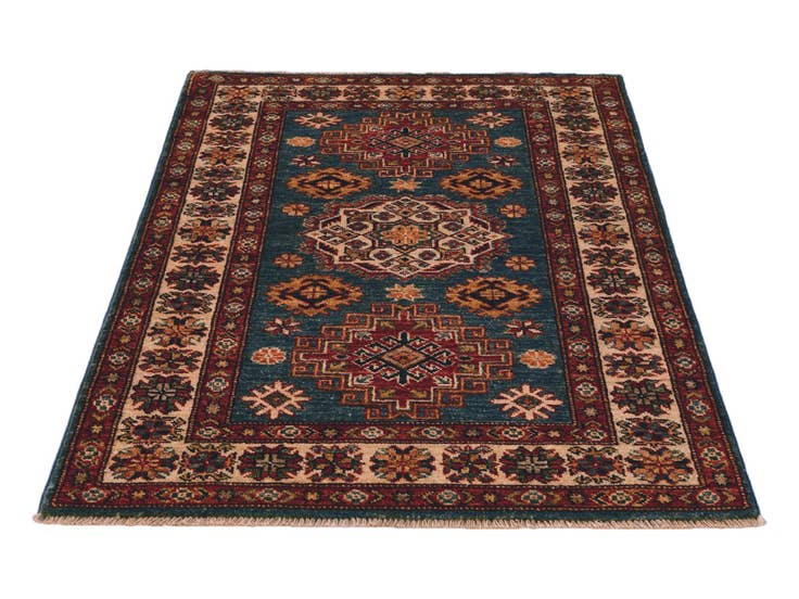 Detail image of 2' 10 x 3' 11 Hand Knotted Kazak Rug