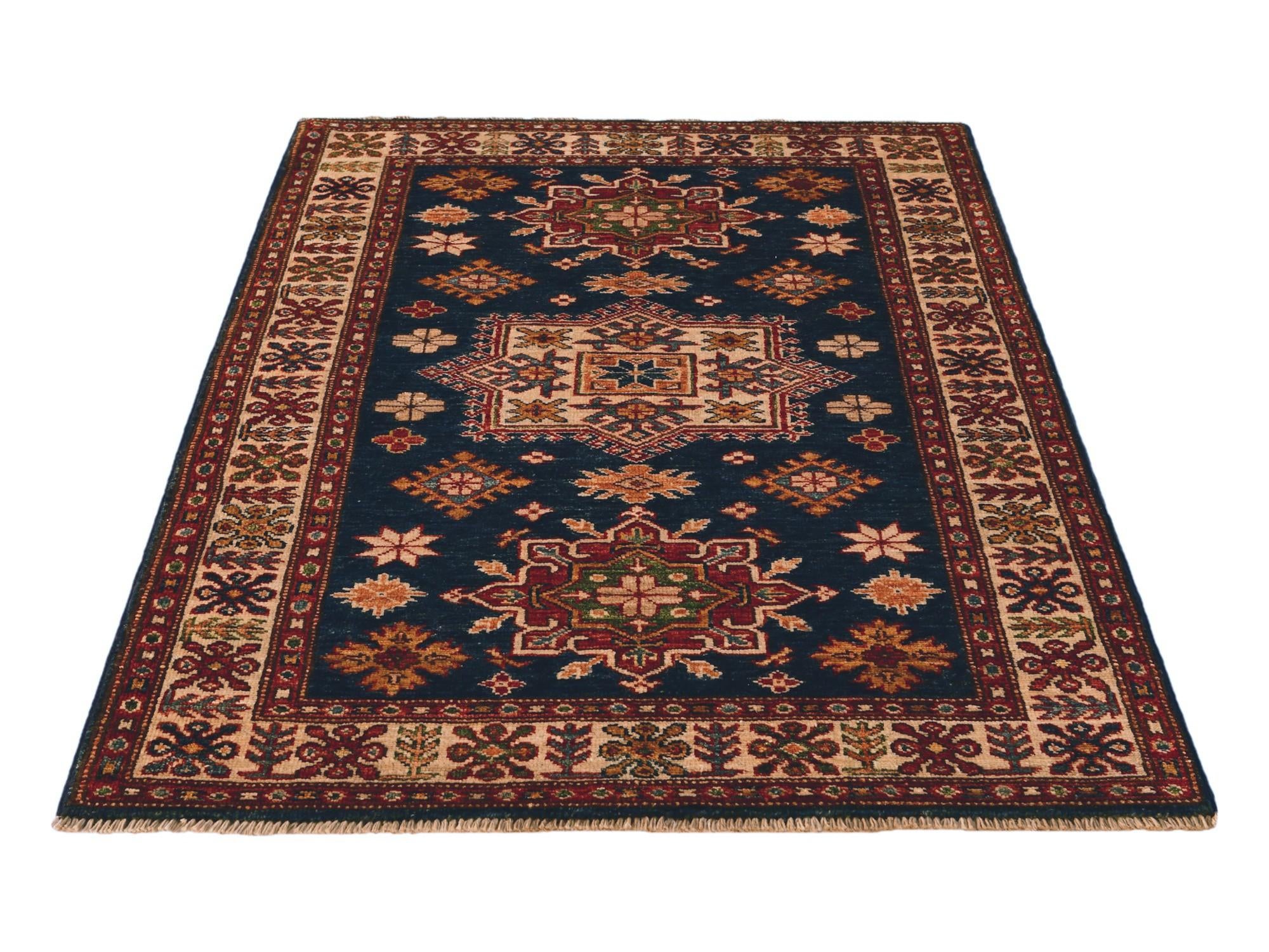 3' 2 x 4' 4 Hand Knotted Kazak Rug