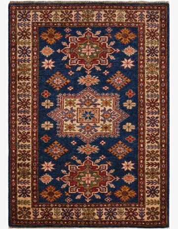 3' 2 x 4' 4 Hand Knotted Kazak Rug