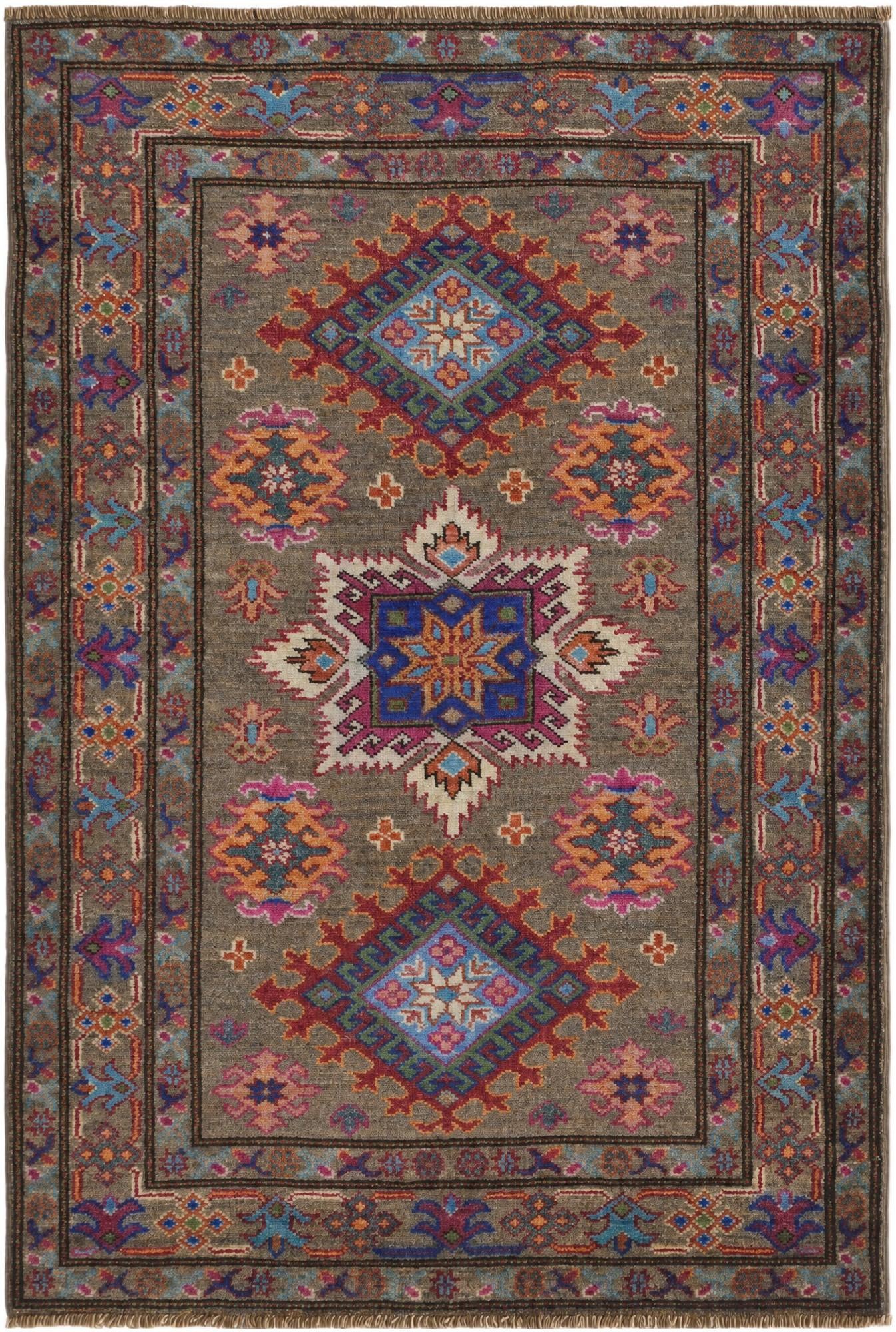 2' 11 x 4' 5 Hand Knotted Kazak Rug