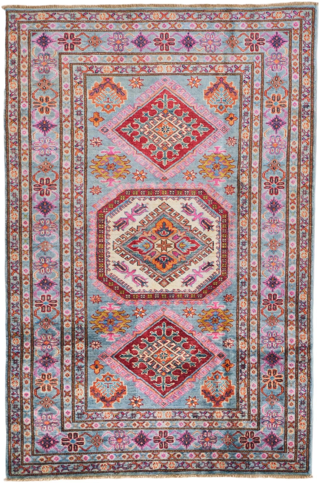 4' x 6' Hand Knotted Kazak Rug