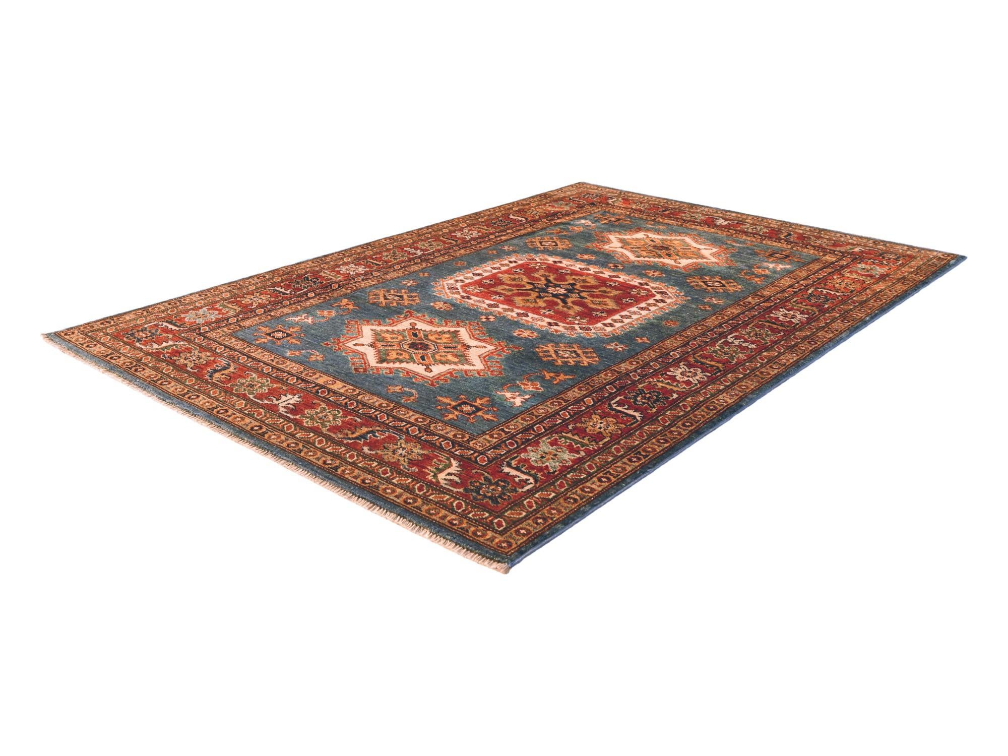 4' 3 x 6' 2 Hand Knotted Kazak Rug