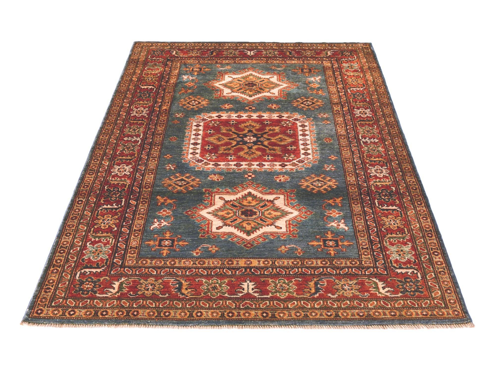 4' 3 x 6' 2 Hand Knotted Kazak Rug