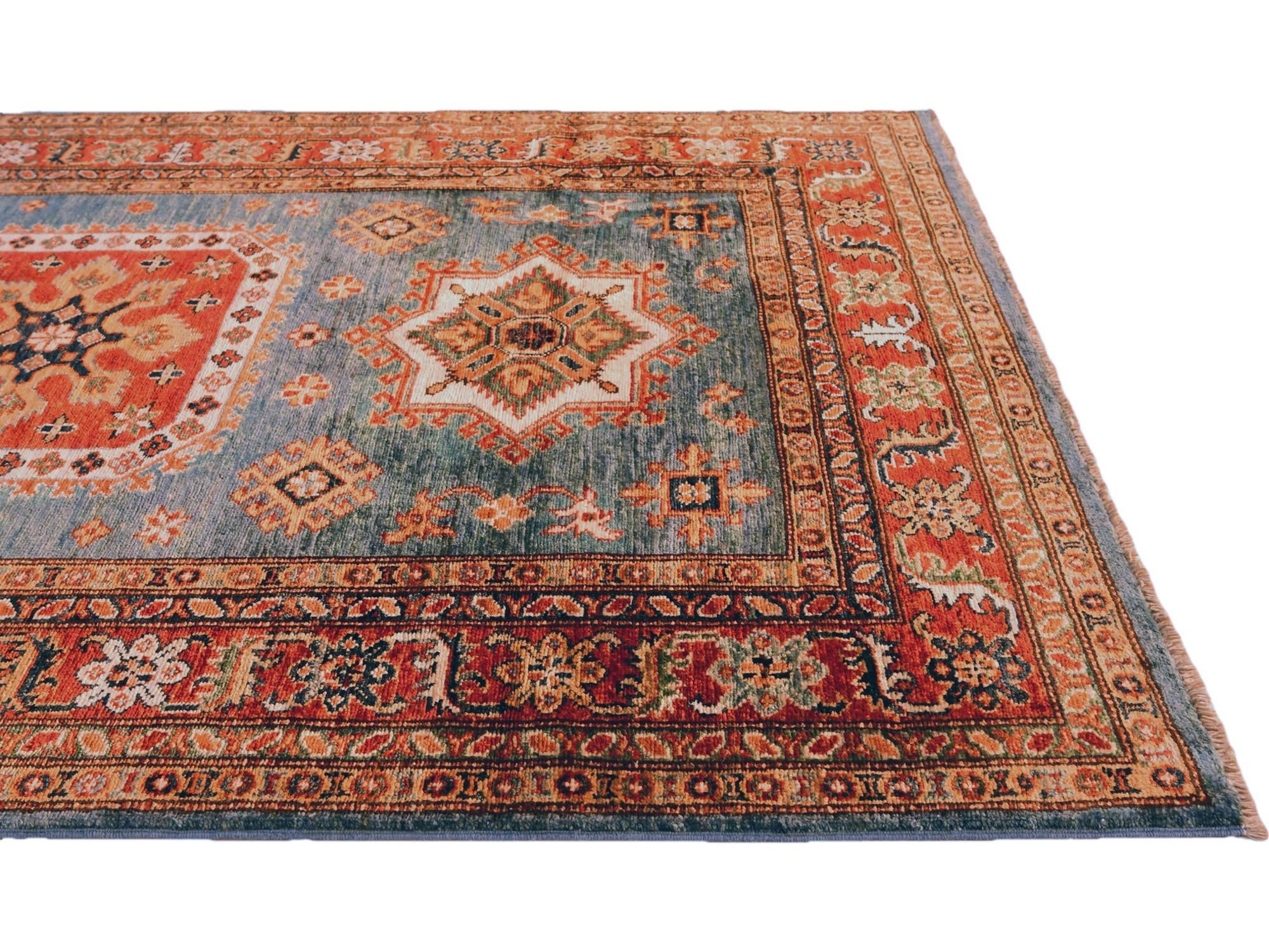 4' 3 x 6' 2 Hand Knotted Kazak Rug