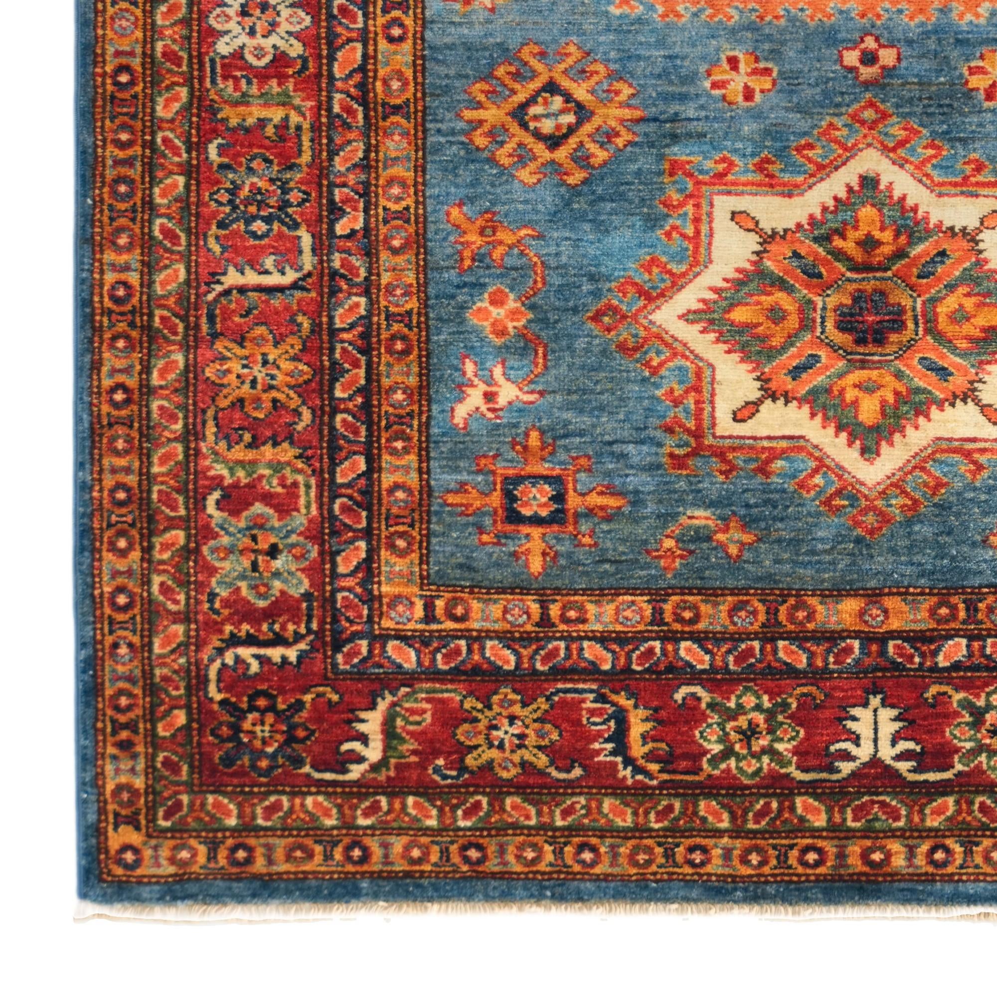 4' 3 x 6' 2 Hand Knotted Kazak Rug