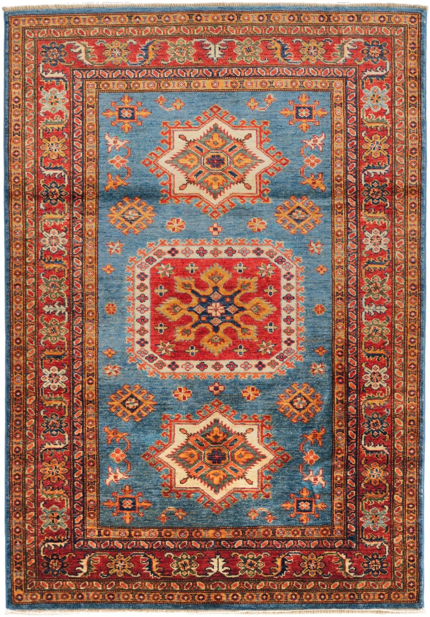 4' 3 x 6' 2 Hand Knotted Kazak Rug