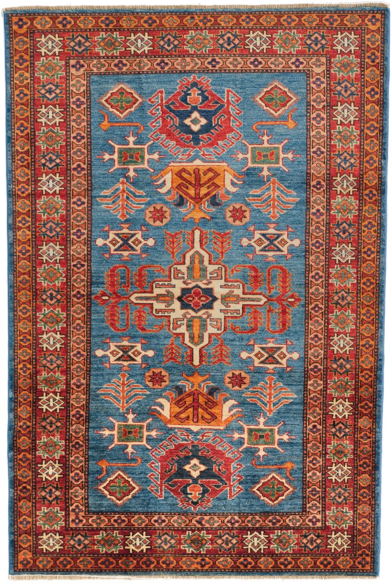 4' x 6' Hand Knotted Kazak Rug