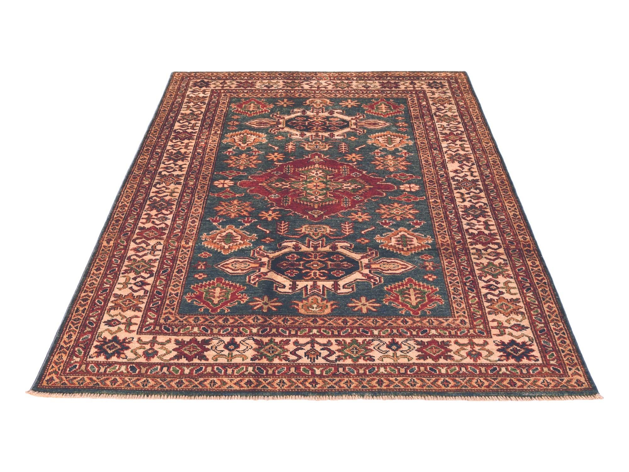 4' 4 x 6' Hand Knotted Kazak Rug