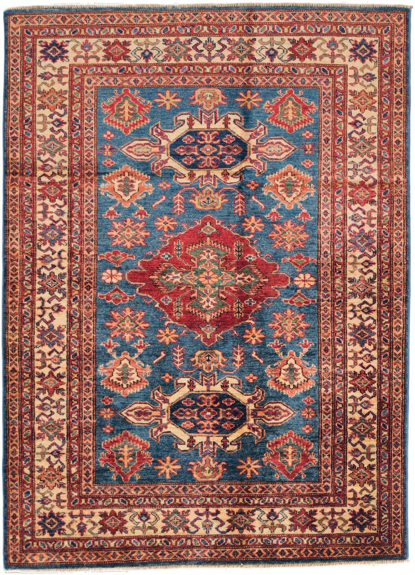 4' 4 x 6' Hand Knotted Kazak Rug