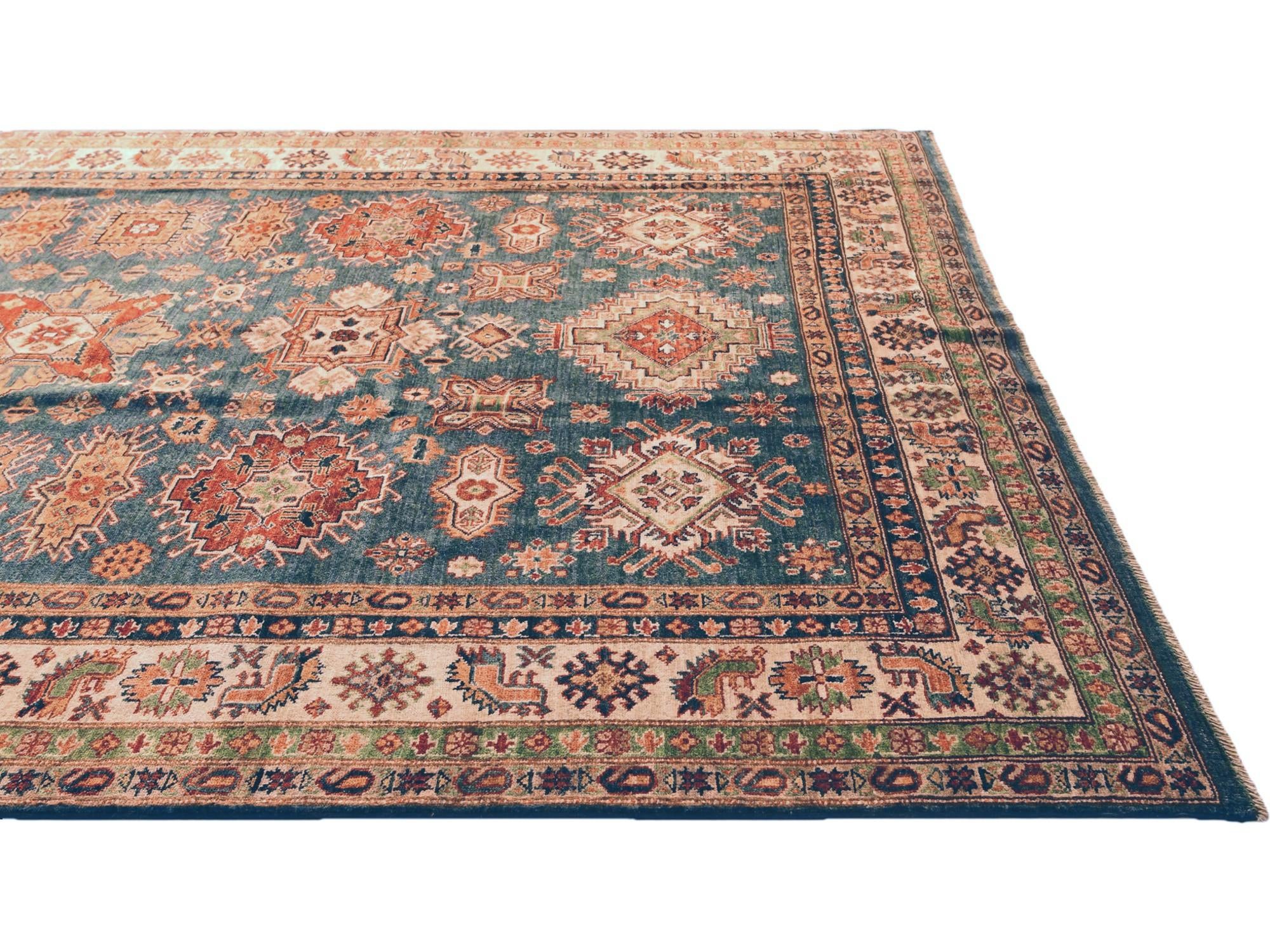 7' 1 x 9' 8 Hand Knotted Kazak Rug
