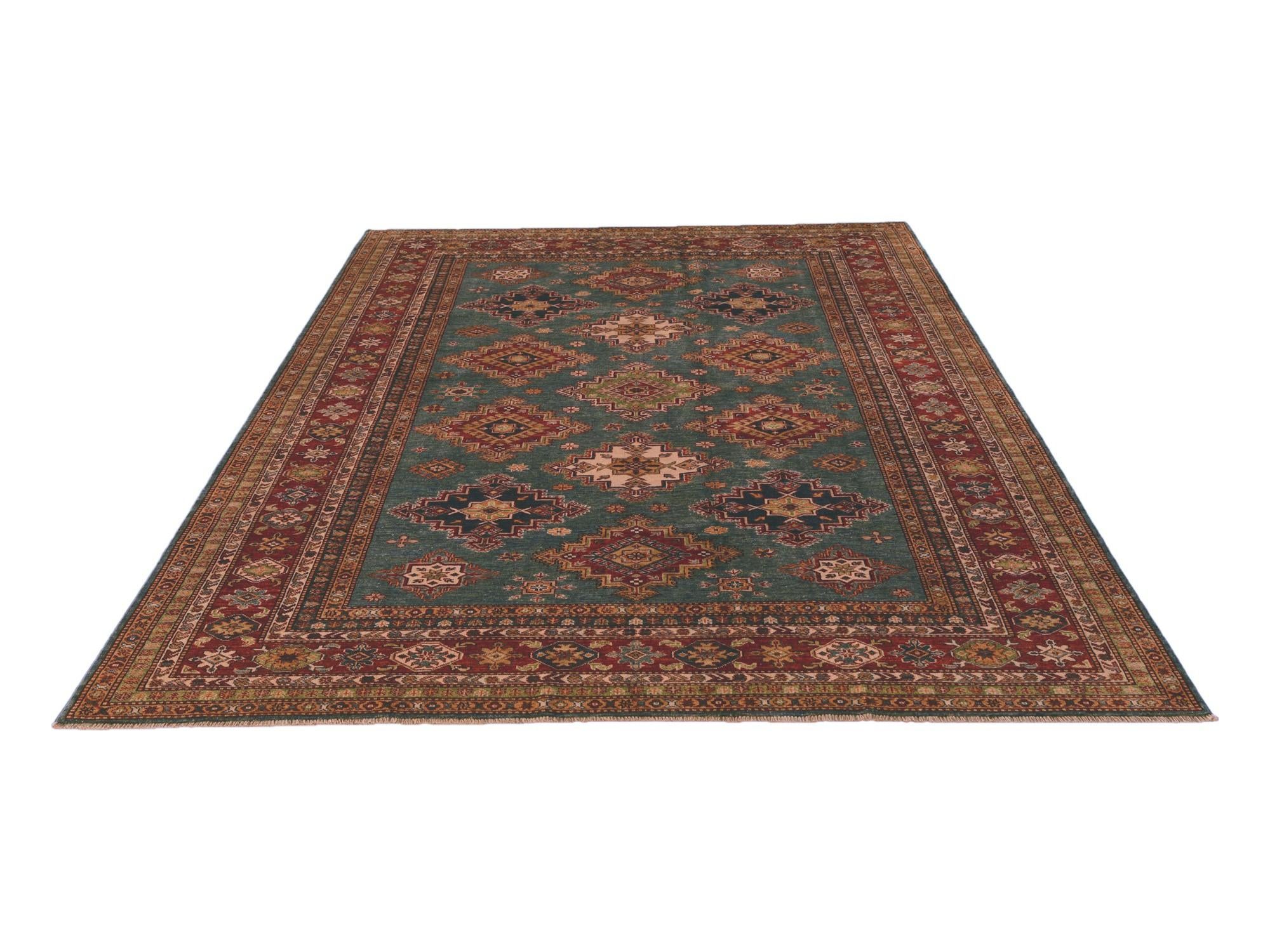 7' x 9' 11 Hand Knotted Kazak Rug