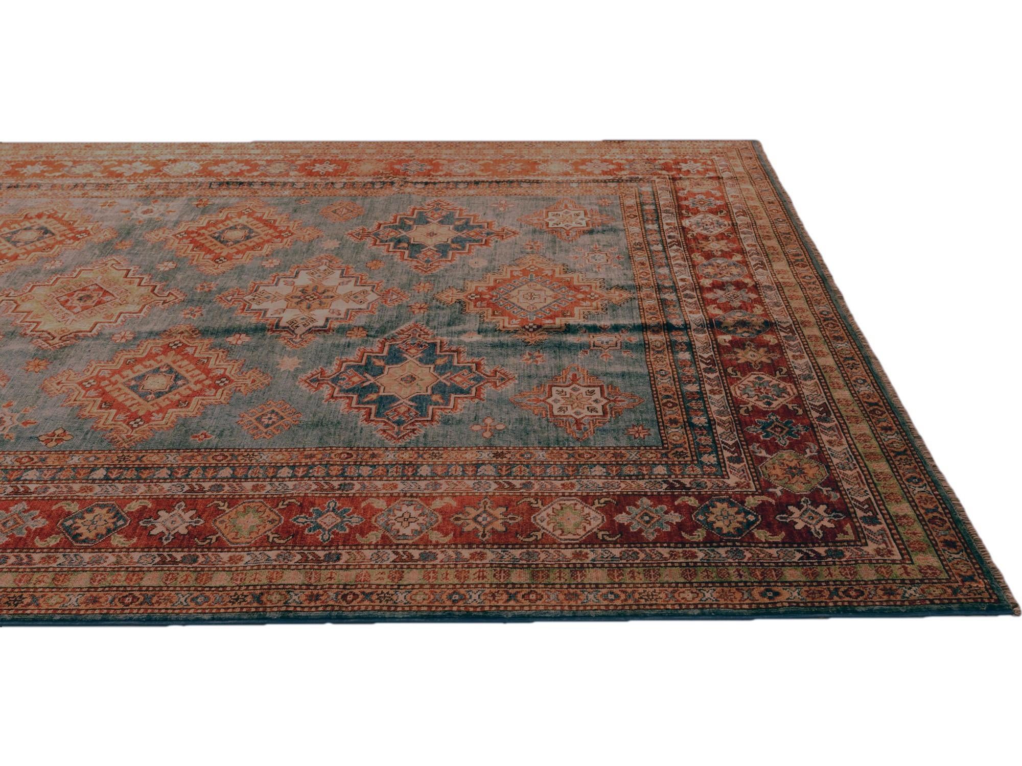 7' x 9' 11 Hand Knotted Kazak Rug