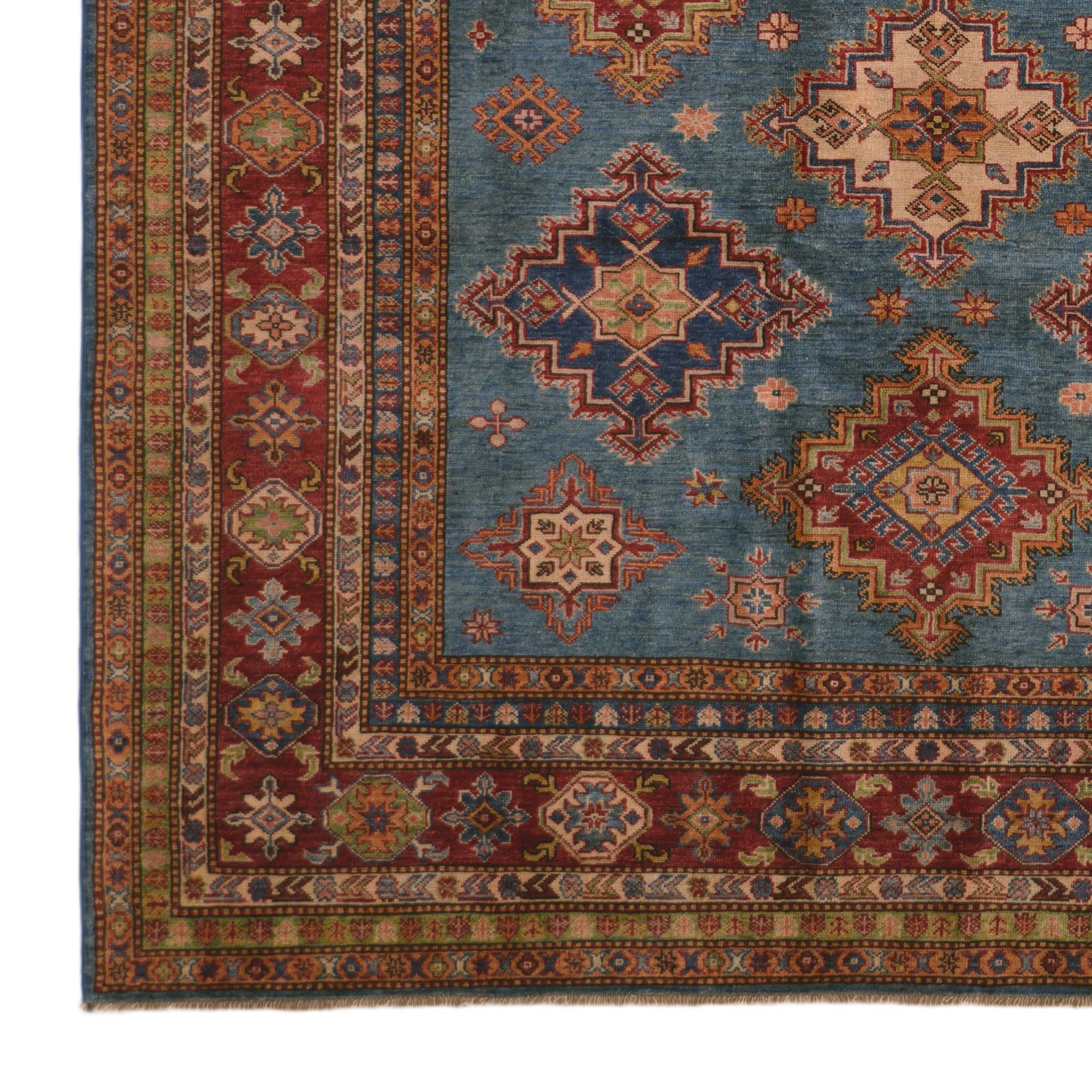 7' x 9' 11 Hand Knotted Kazak Rug