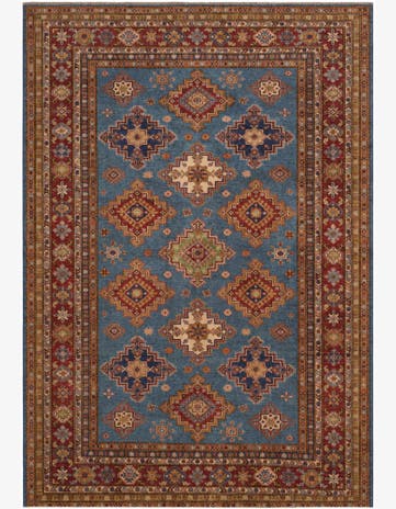 7' x 9' 11 Hand Knotted Kazak Rug