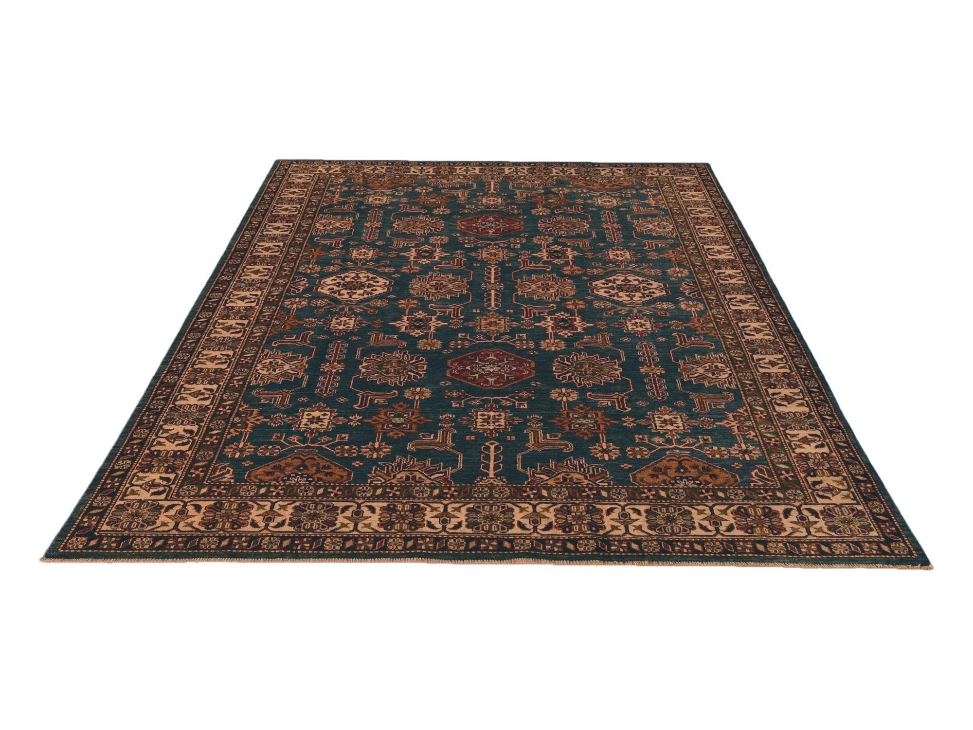 7' 1 x 9' 11 Hand Knotted Kazak Rug