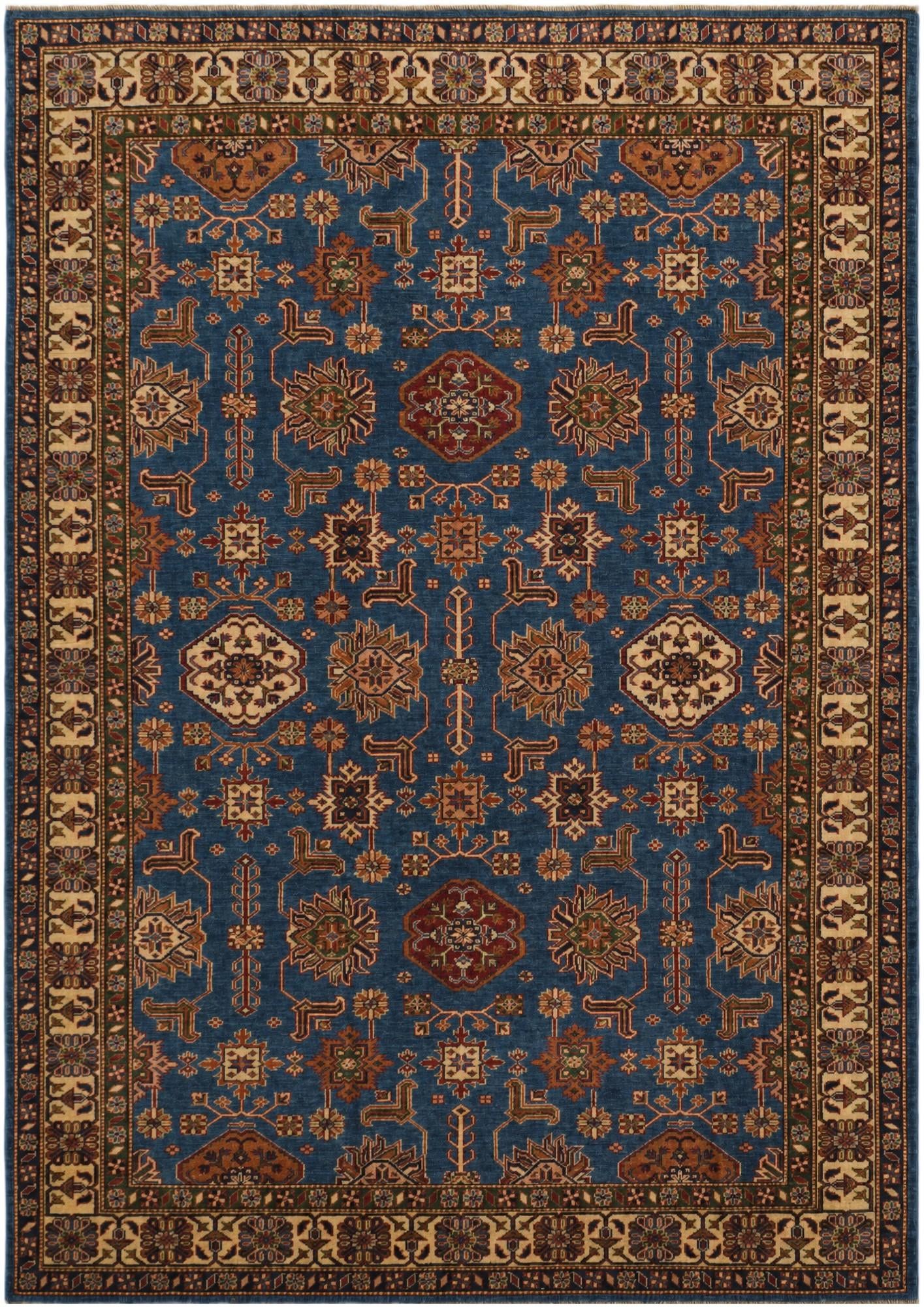 7' 1 x 9' 11 Hand Knotted Kazak Rug