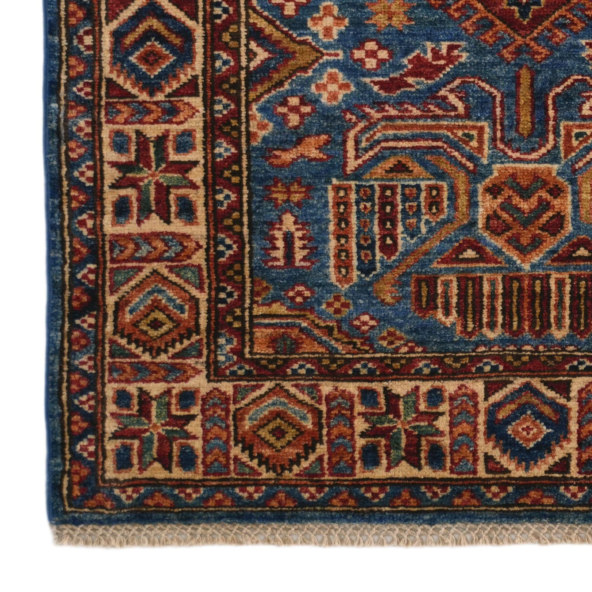 2' 9 x 4' Hand Knotted Kazak Rug