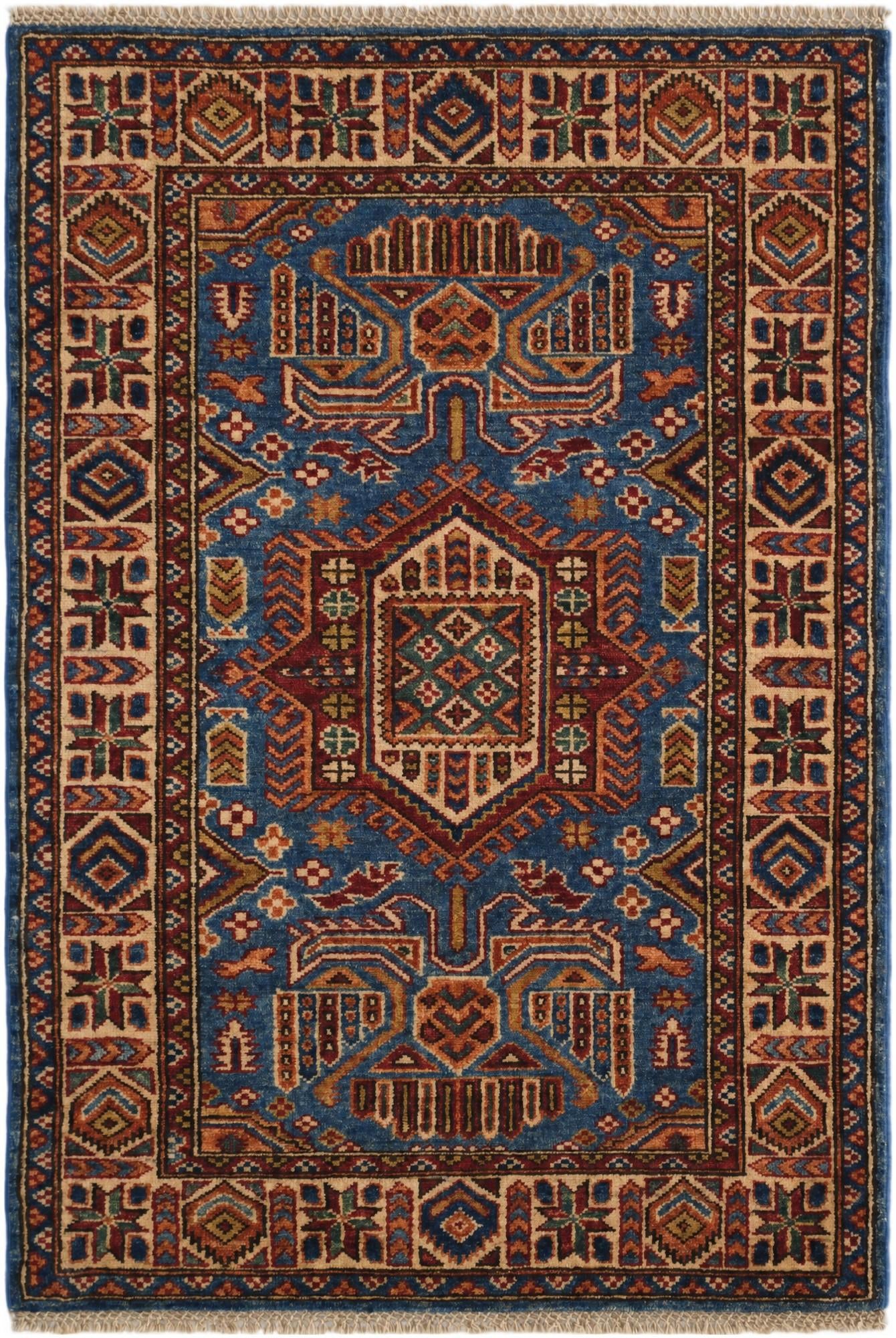 2' 9 x 4' Hand Knotted Kazak Rug