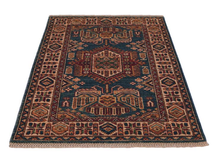 Detail image of 2' 8 x 3' 11 Hand Knotted Kazak Rug