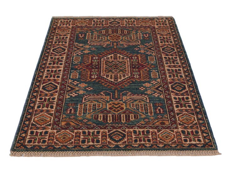 Detail image of 2' 7 x 3' 11 Hand Knotted Kazak Rug