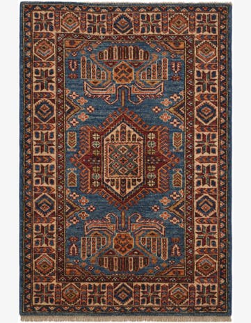 2' 7 x 3' 11 Hand Knotted Kazak Rug