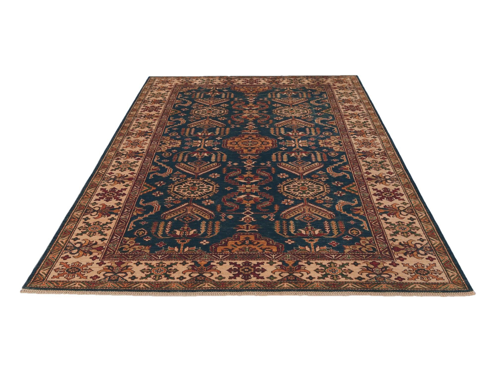 6' 9 x 9' 9 Hand Knotted Kazak Rug