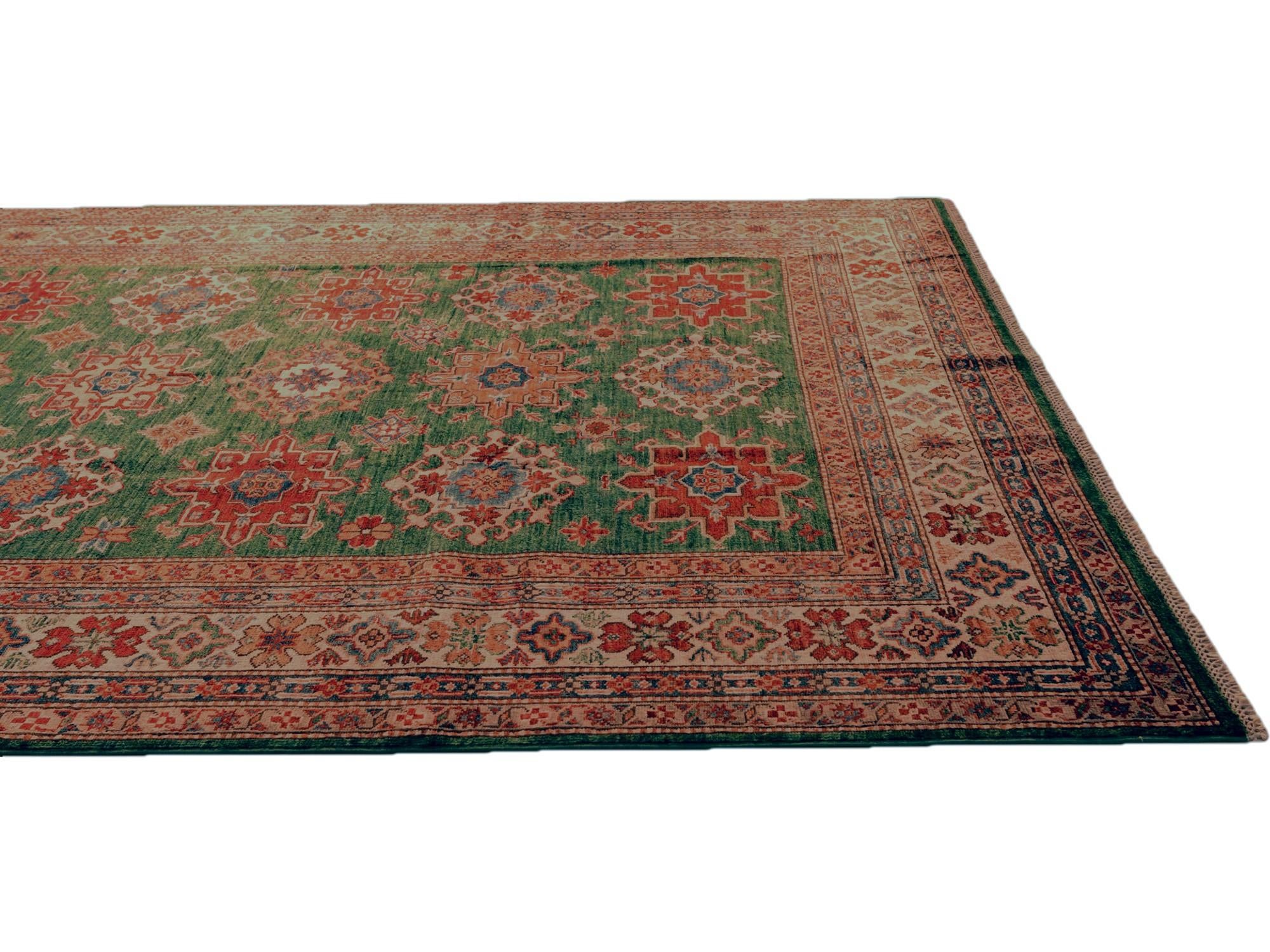 6' 2 x 8' 9 Hand Knotted Kazak Rug