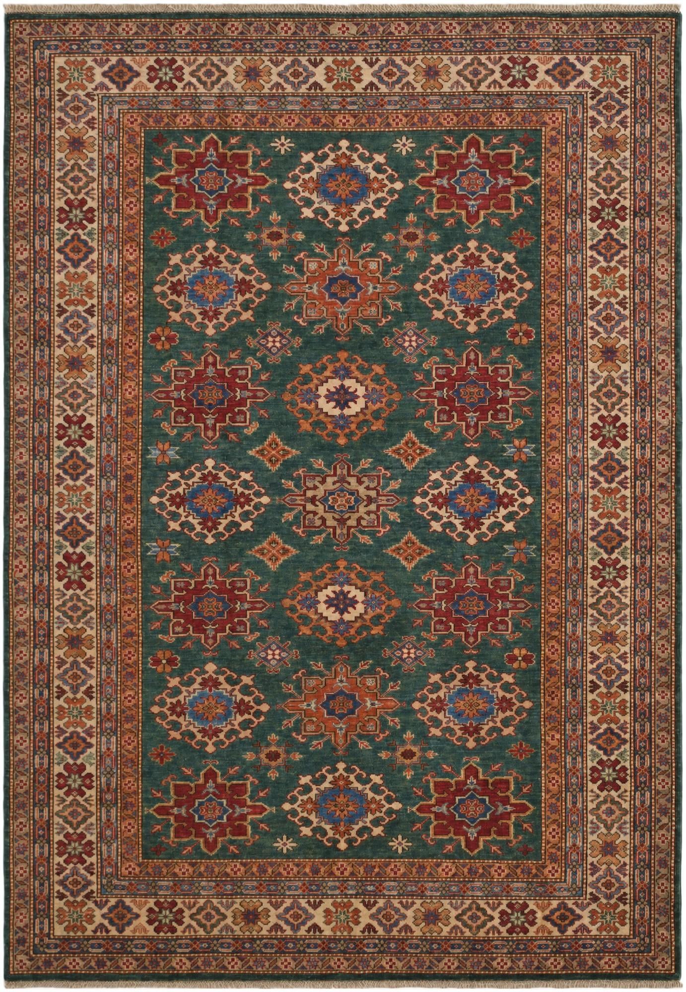 6' 2 x 8' 9 Hand Knotted Kazak Rug