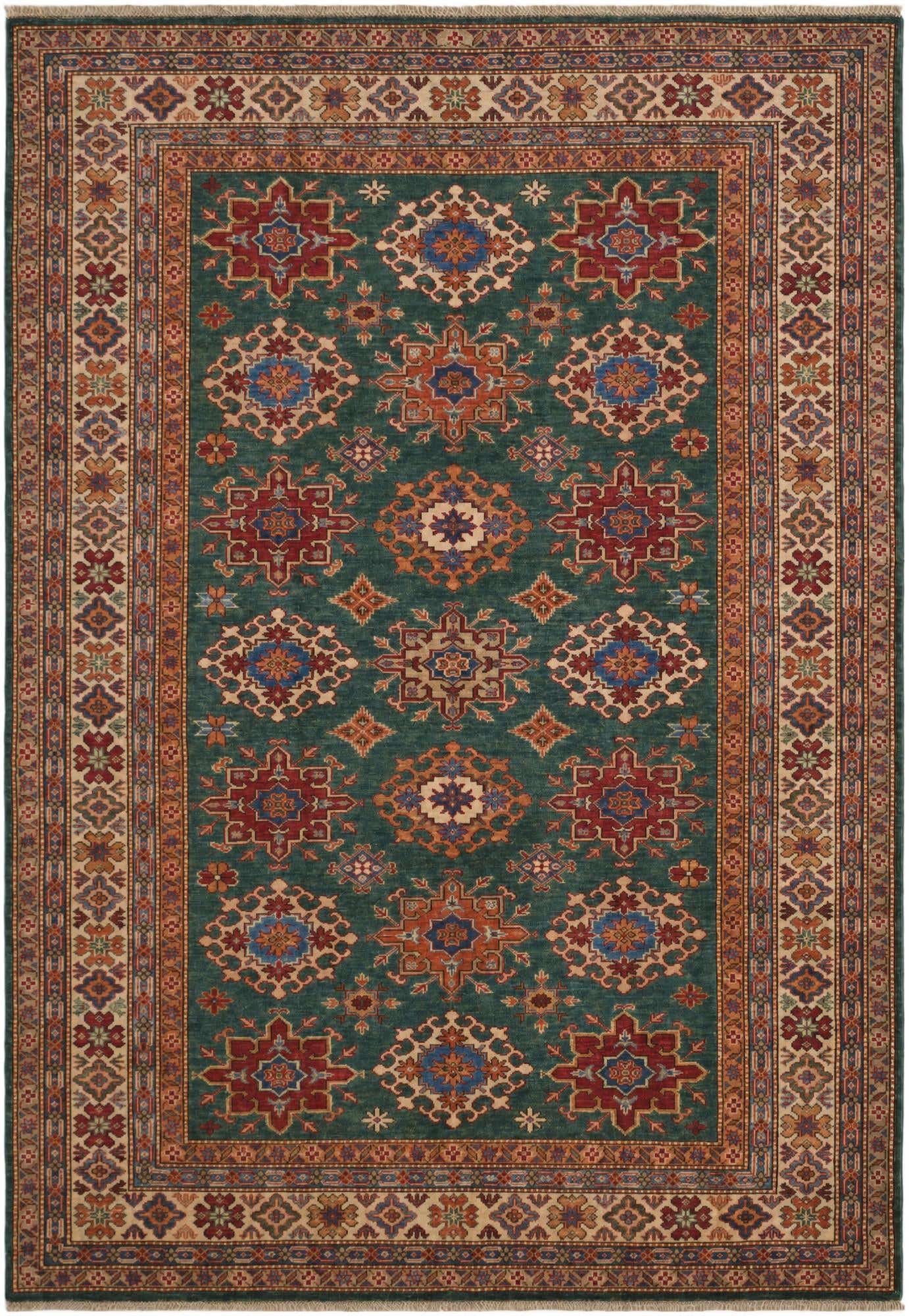 6' 2 x 8' 9 Hand Knotted Kazak Rug