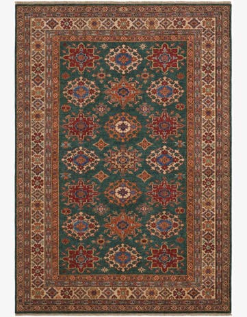 6' 2 x 8' 9 Hand Knotted Kazak Rug