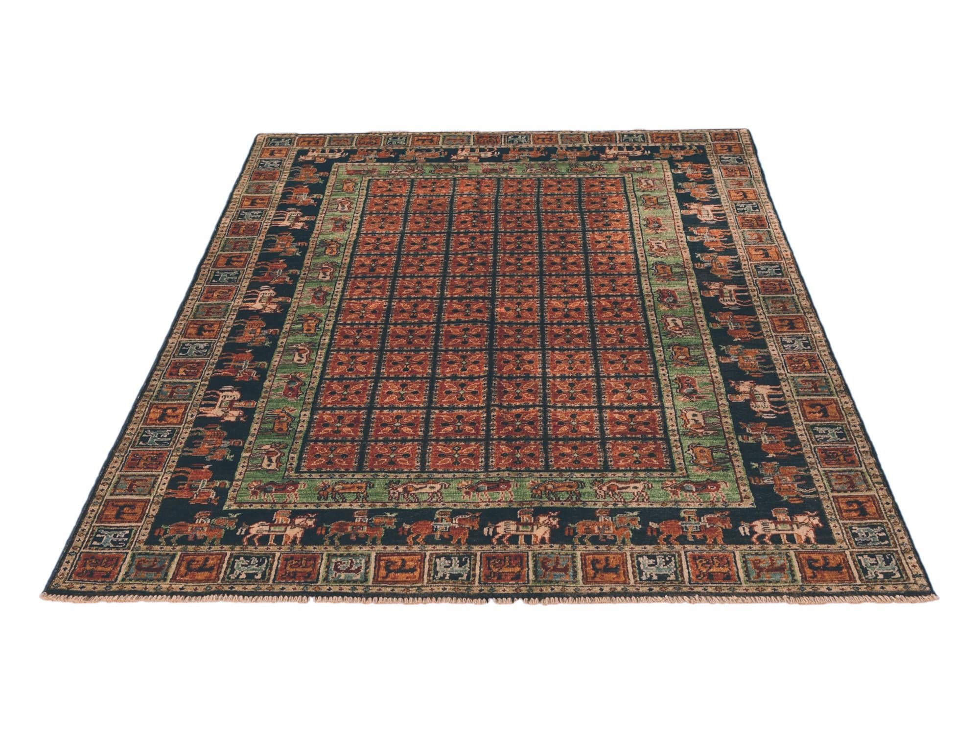 4' 2 x 6' 3 Hand Knotted Kazak Rug