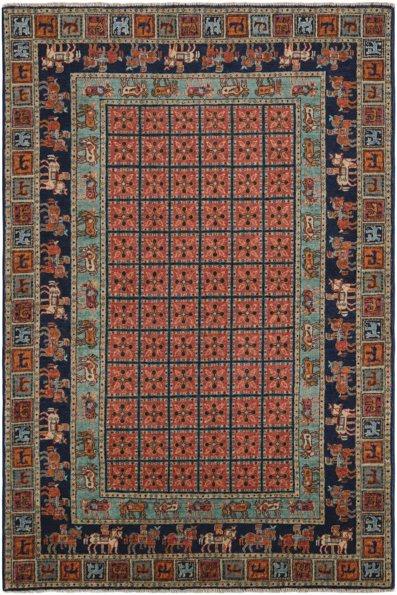 4' 2 x 6' 3 Hand Knotted Kazak Rug